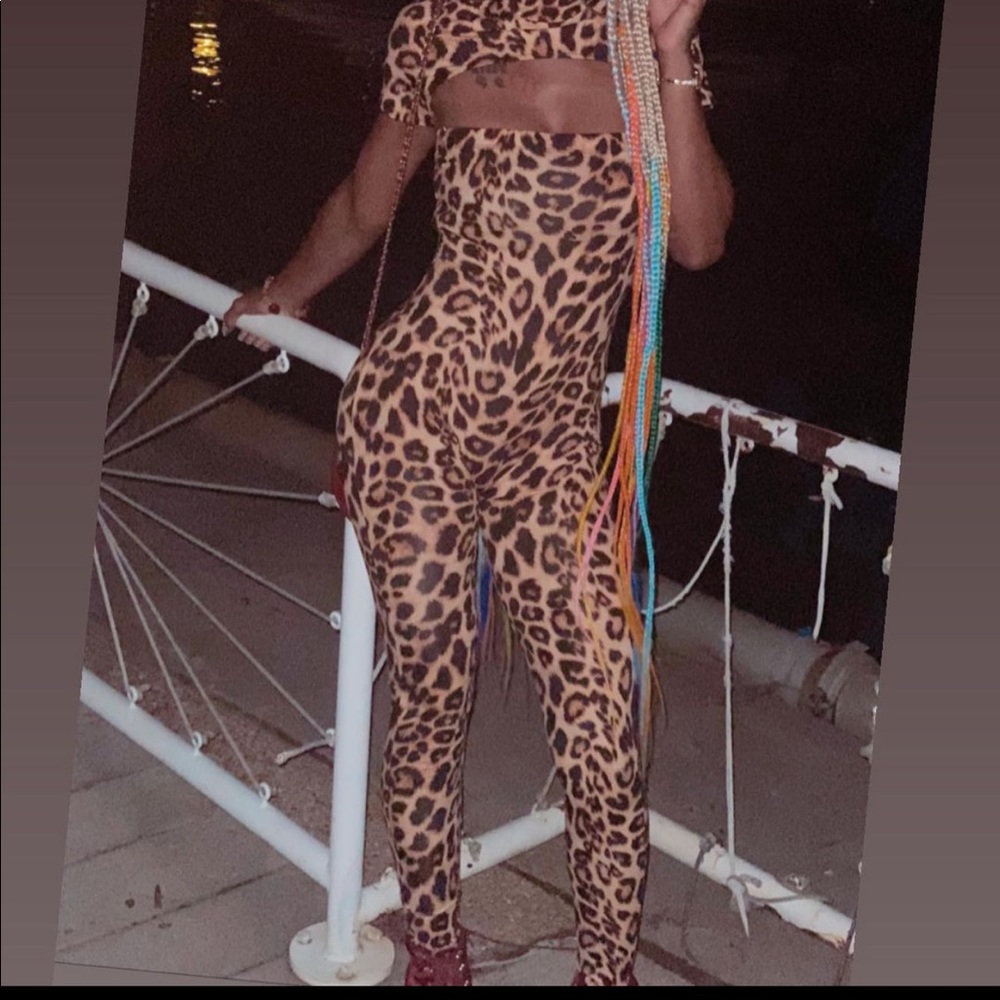 Sexy cheetah print body suit
